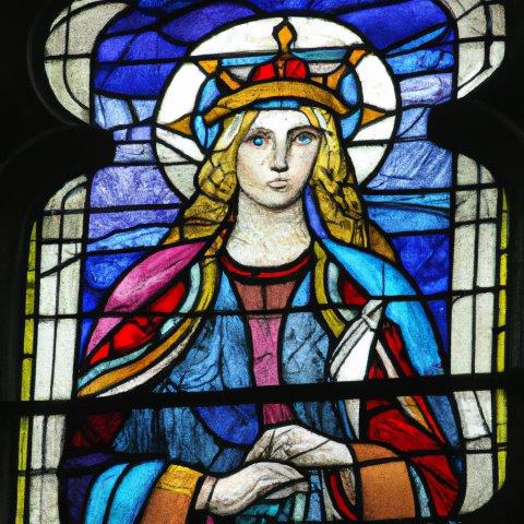 St. Bridget of Sweden stained glass patron saint of women