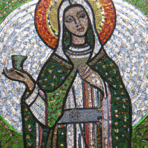 St. Brigid of Ireland mosaic Feast Day February 1