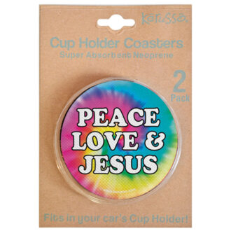 (3 pack) Kerusso Peace Love & Jesus Auto Coaster