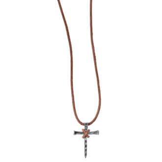 Faith Gear Nail Cross Mens Necklace