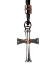 Faith Gear Bound Cross Mens Necklace