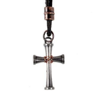 Faith Gear Bound Cross Mens Necklace