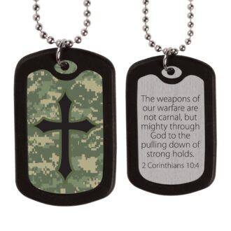 (3 pack) Faith Gear Digital Camo Cross Dogtag Necklace