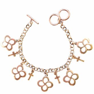 Faith Gear Swirl Cross Gold Womens Bracelet