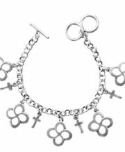 Faith Gear Swirl Cross Silver Womens Bracelet
