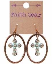 Faith Gear Oval Crosses Womens Earrings