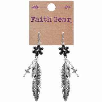 Faith Gear Flower Feather Womens Earrings