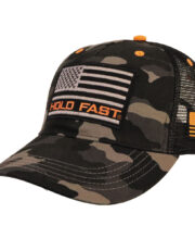 HOLD FAST Mens Cap Black And Grey Camo Flag