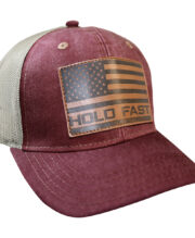 Hold Fast Cap - Flag Burgundy Leather