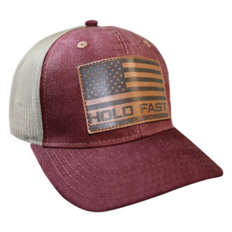 Hold Fast Cap - Flag Burgundy Leather