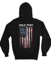 HOLD FAST Mens Zip Hooded Sweatshirt Hold Fast Flag