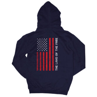 HOLD FAST Mens Zip Hooded Sweatshirt Freedom Flag