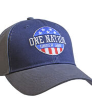 Christian Hat Patriotic One Nation Under God Blue