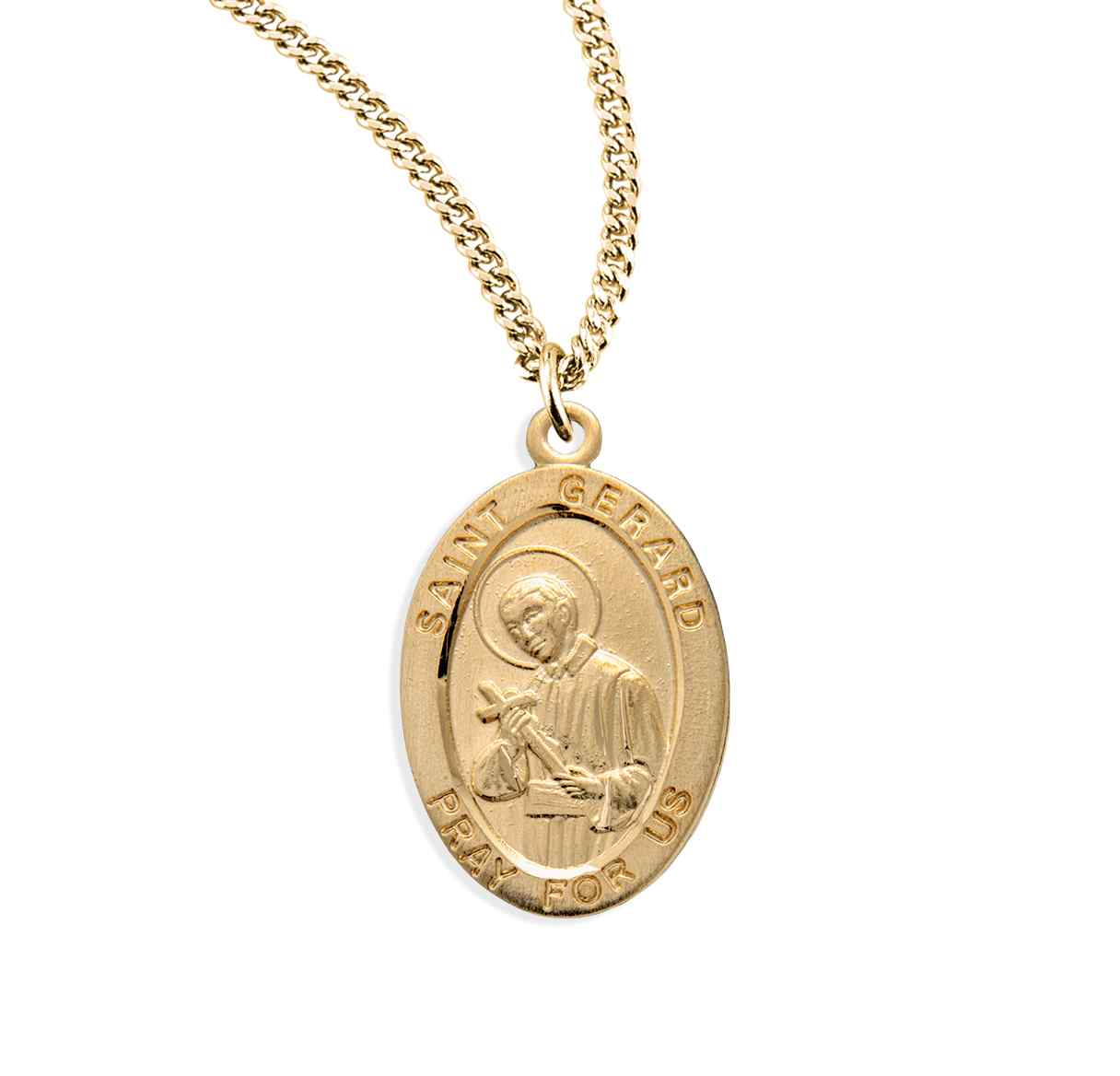 St. Gerard Patron Saint Medal – Oval – Gold – 20 Inch Chain ...