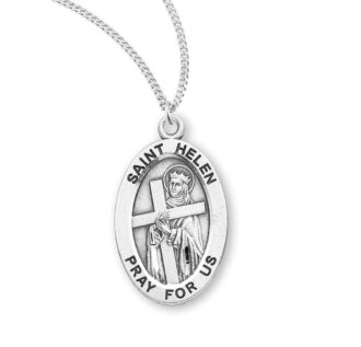 St. Helen Patron Saint Medal - Oval - 18 Inch Chain